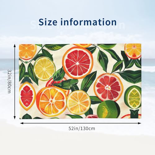 Serviette de bain microfibre agrumes 132x81 cm douce
