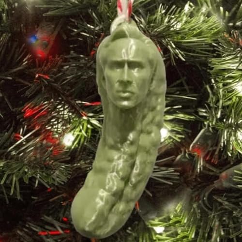 Picolas Cage Christmas Pickle Hanging Ornament...