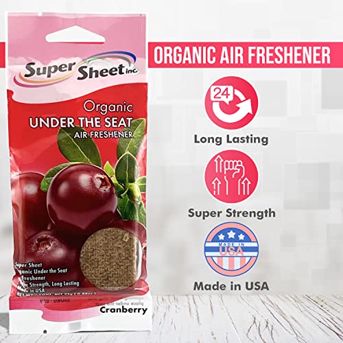 Image of Super Sheet, Organic Under the Seat Car Air Freshener, Long Lasting Fragrance, Cranberry Scent
