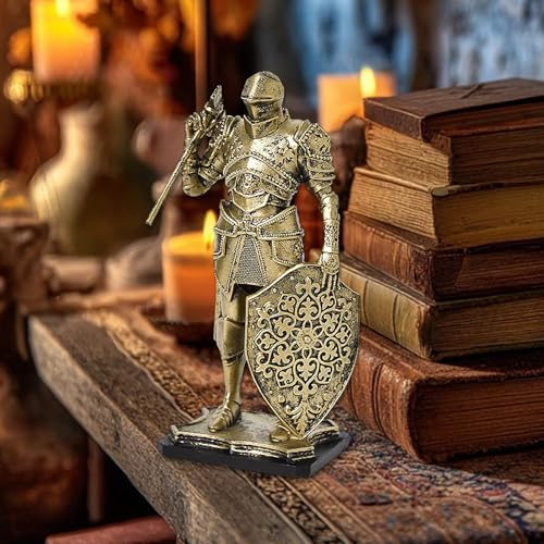 Figurines d'étagère chevalier en résine pour décoration salon - 4