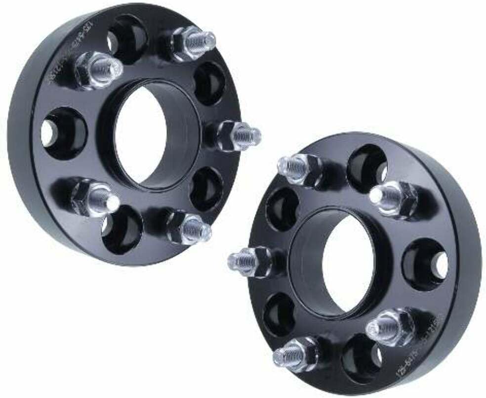 1" 5x4.75 Hubcentric Wheel Spacers - Wider Stance, Increased Clearance, Fits GMC Sonoma S15 Jimmy - 1 Inch (25mm), 5x120, 70.5mm Hub, 12x1.5 Studs - Pair of 2 - Black