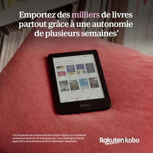 Kobo Clara Colour | Liseuse eBook Couleur | Écran Couleur E Ink Kaleido™ 3 sans Reflets de 6" | Option Mode Sombre | Étanche | Livres Audio | 16 Go de Stockage | Noir