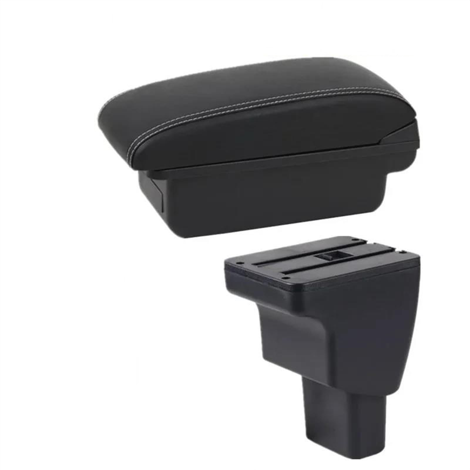 NMJLQW Storage Rack Car Interior Accessories Center Console Storage Box Multifunctional Armrest Storage Box For Hyundai I10(A1 white line No USB)