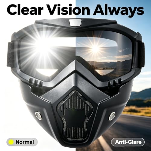 Image of Motorcycle Face Mask Full Face,Dirt Bike Goggles Motocross, ATV, Offroad, Riding Racing Goggles for Men Women