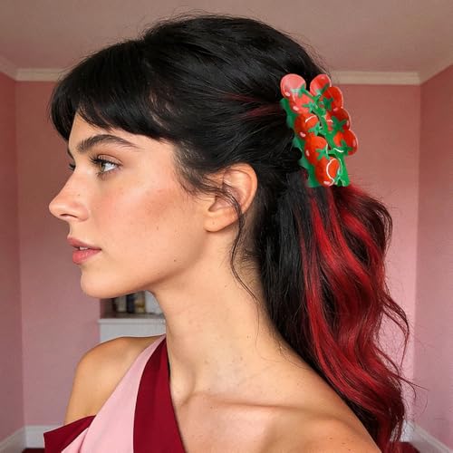Set de 2 pinzas para el cabello con diseño de frutas miniatura 4