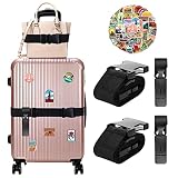 Travel Belt Luggage Straps Over Handle for Carry On Bag, Moxikison 2-in-1 Adjustable Travel Luggage