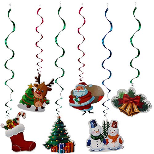 Ghirlanda Soffitto Natale 2,7m – 12 Decorazioni Pendenti Colorate In PET – Perfette Per Atmosfera Festosa - 2