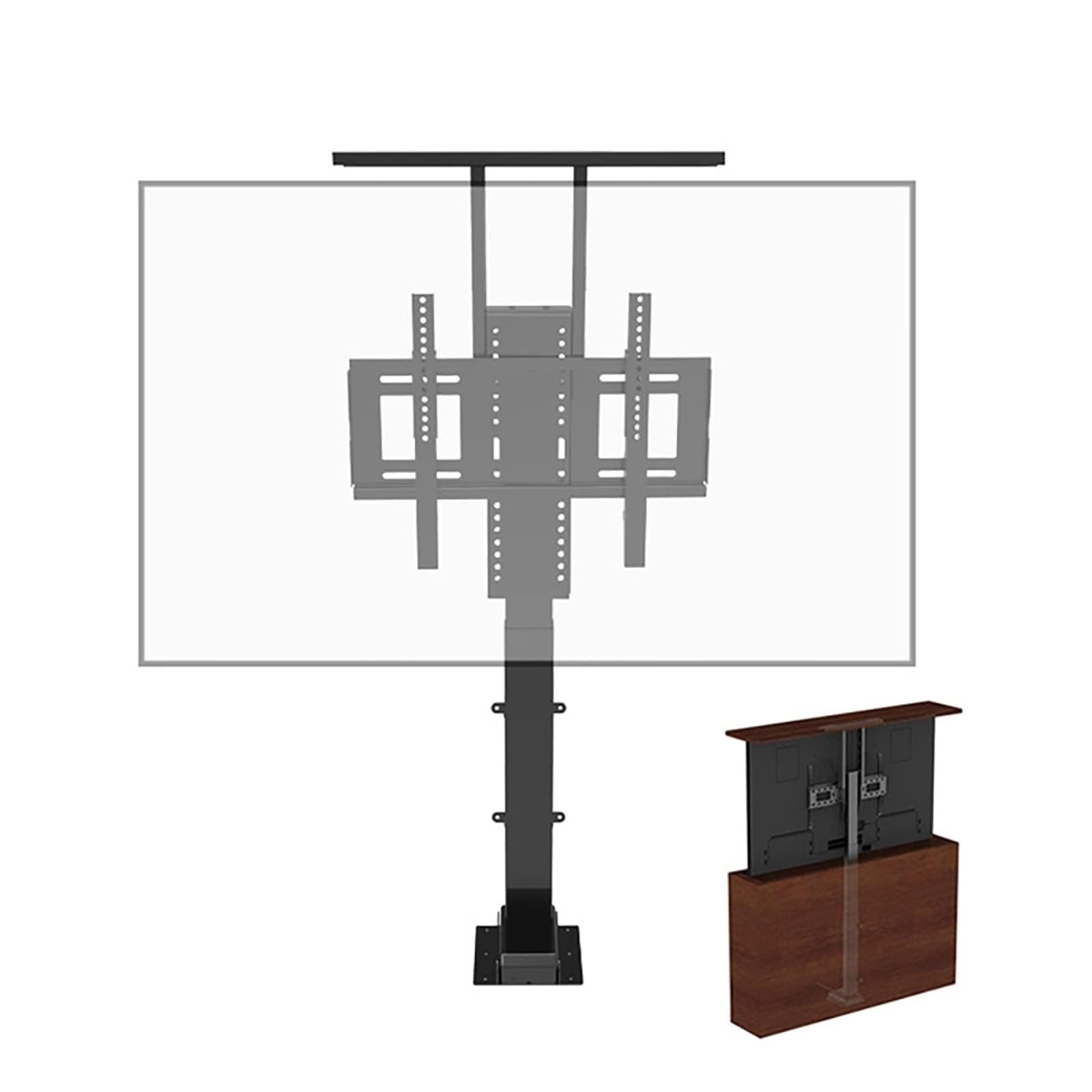 THEGA para Soporte Elevador TV Eléctrico 42 A 70 Pulgadas, Elevador TV Eléctrico Telescópico con Soporte TVs Elevación Automática, Ocultable En Armario, Soporte TVs Motorizado