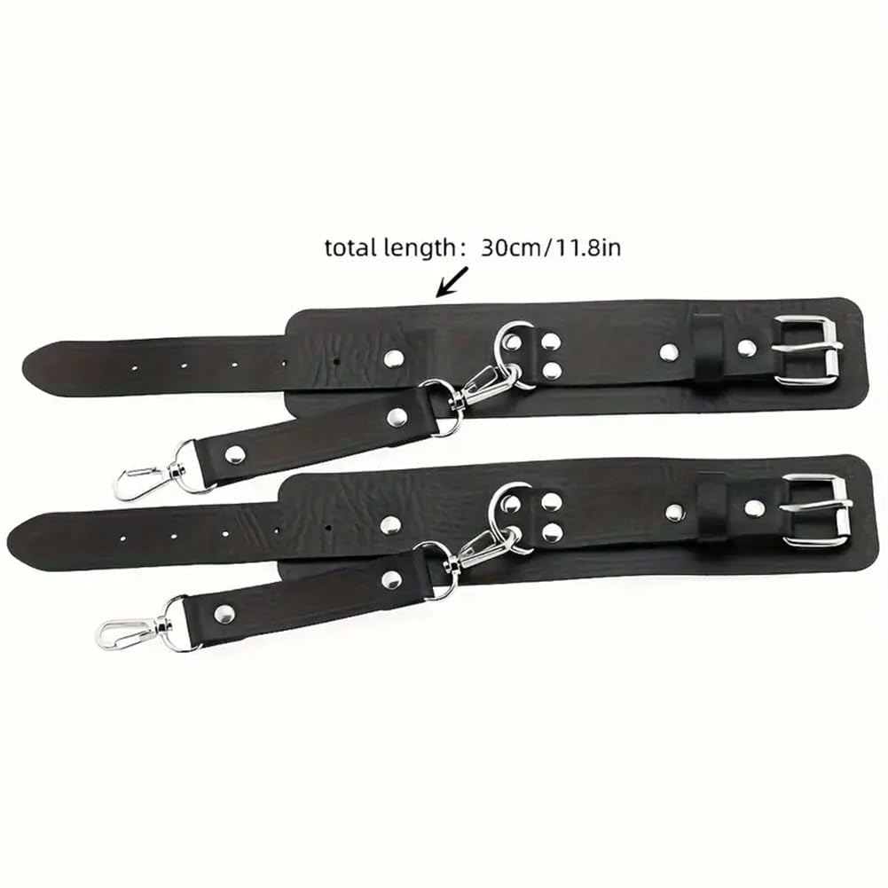 PU puños de cuero, correas de hombro ajustables y juguetes de liga, accesorios sexy de las mujeres
