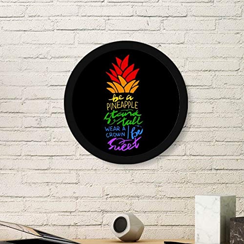 Cadeau de la paroi original : le cadre en bois rond Ananas LGBT arc-en-ciel