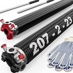 Blesseras 207x23 1 Pair Garage Door Torsion Spring w/Winding Bar | 1 Pair Spring Replacement Kit (Left & Right), Guage x Diameter x Length (0.207 x 2