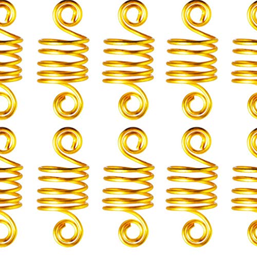 Pixnor 120 peças de anéis de joia de cabelo, joias Dreadlock de alumínio, pingentes de metal, punhos