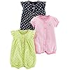 Simple Joys by Carter’s Baby Girls’ Snap-Up Rompers, Pack of 3