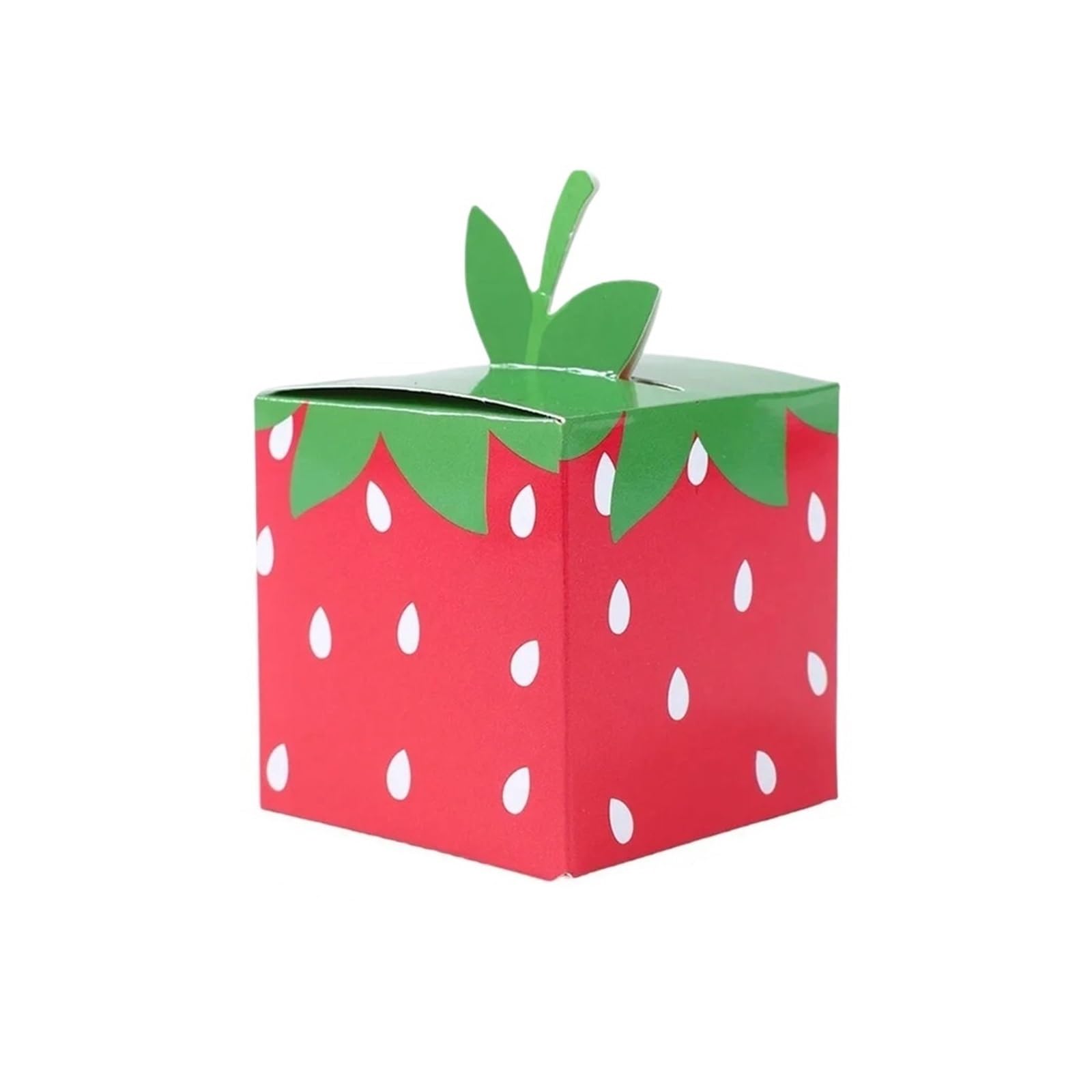 12/24PCS Sweet Fruit Strawberry Theme Paper Cookie Candy Box Gift Packing Boxes For Birthday Wedding Party Deco per Feste e Vacanze(Red,24pcs)