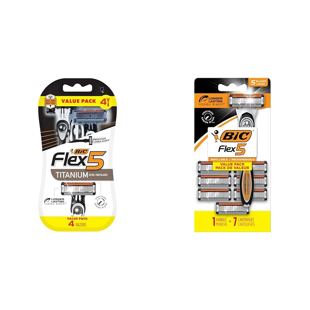 Amazon.com: BIC Flex 5 Titanium Disposable Razors for Men 4 Piece