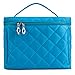 EN'DA professional Large Cosmetic Bag With Big Clear Mirror Full Of Capacity For Organize All Of Your Makeups (Blue)