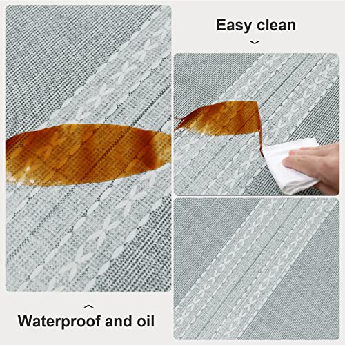 Vonabem 100% Waterproof Round Pvc Tablecloth, Checkered Vinyl Table Cloth Cover Oil Proof Spill Proof Wipeable Table Cloths For Indoor And Outdoor Use(Grey, 60In Round) #TOP2