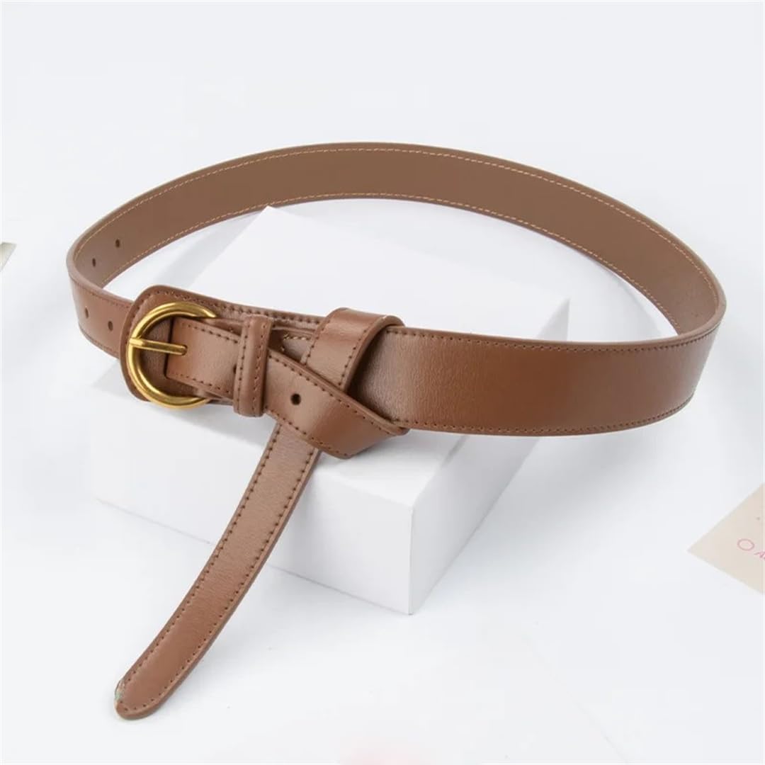 Fnfmrfmr Cinturón ajustable de piel sintética para mujer, con hebilla dorada envejecida, para vestidos, jeans