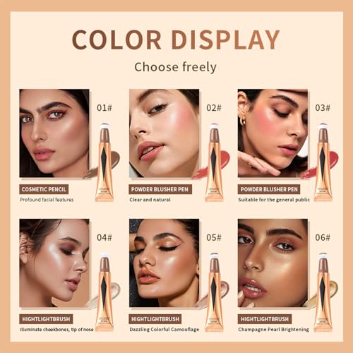 3 Pcs Contour Stick, Makeup Set - Liquid Contour, Liquid Highlighter, Liquid Blush - Long Lasting Natural Weightless Buildable Contour Wand Liquid Bronzer Beauty Wand Highlighter Makeup - Image 7
