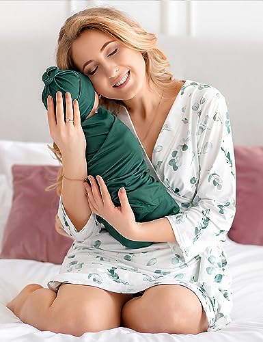 Image of Mommy and Me Robe and Swaddle Set | Maternity Robe Matching Baby Girl, Boy
