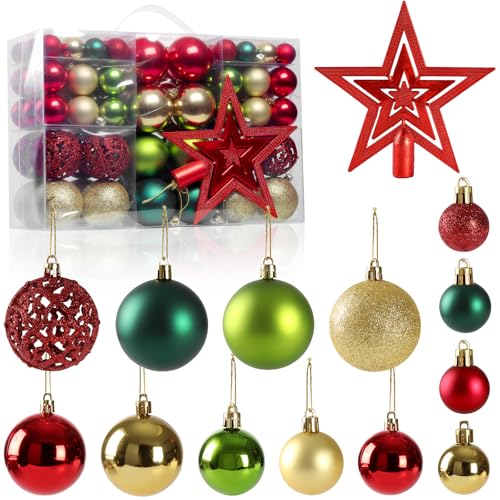 Romicta Weihnachtsdeko Weihnachtskugeln 101tlg Set, Christbaumkugeln...