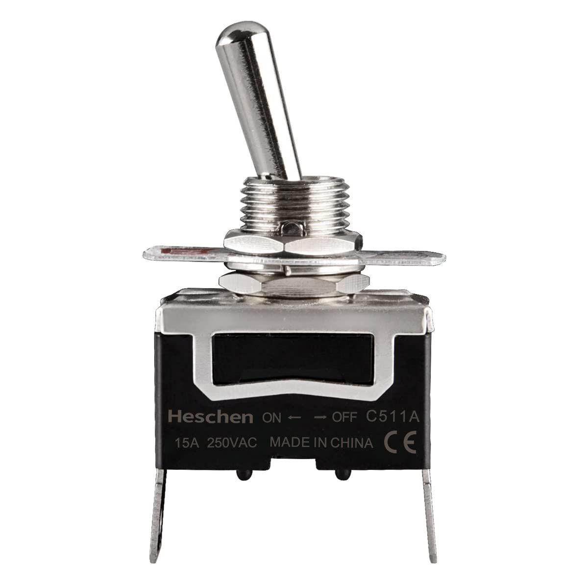 Interrupteur à Bascule Métal RT1122 SPDT - 3 Positions ON/OFF/ON - 15A 250V AC - Taille Trou 12 Mm
