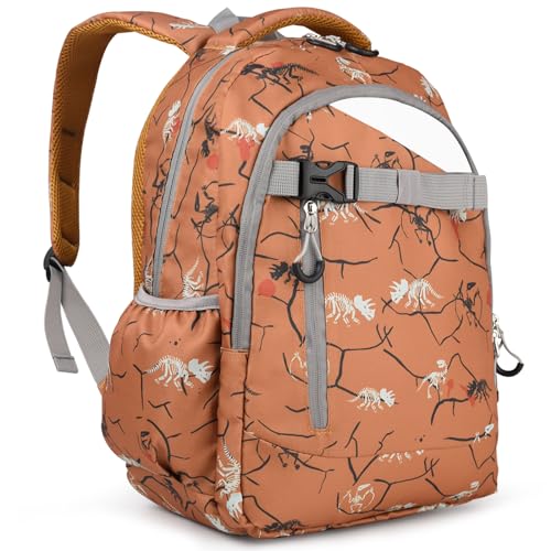 Genteen Kids Backpack for Boys Lightweight School Bags for Elementary Middle School kids Backpacks Boys with Laptop Compartments Backpack for Kids-Dinosaur