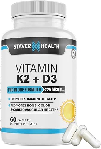 Vitamina K2 D3 con calcio y bioperina, vitamina K2 (MK7) con suplemento D3 sin OMG, vitamina D3, vitamina K2 MK-7 fácil de tragar vitamina D y