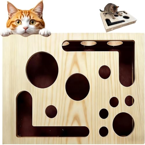 Cat Scratch Puzzle Enrichment Box Maze Cat Scratch Puzzle Box & Sandpaper Inside Its A Stress-Free Alternative to Trimming Your Nails