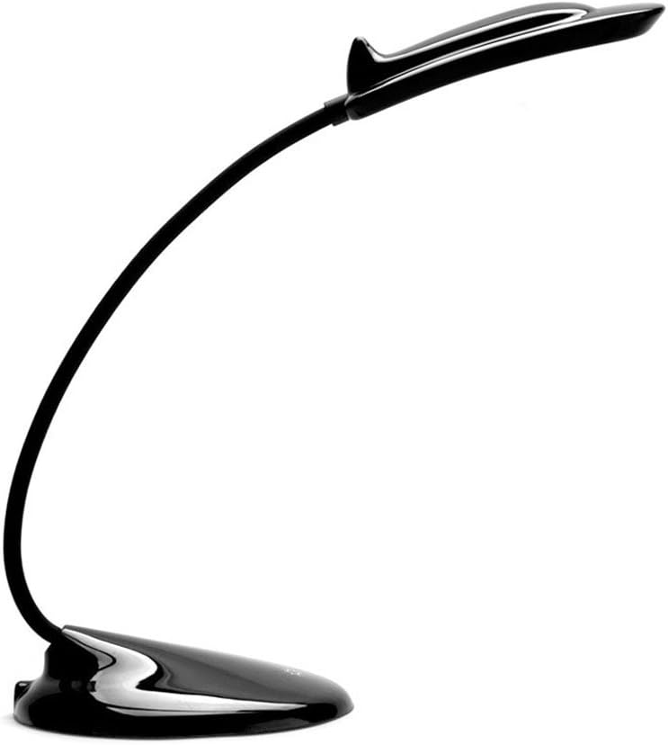 Superproducts LED Desk Lamp, Modern Stylish Dolphin Designed Portable Book Reading Light, LED Eye Table Lamp with Three Gear Touch Control Studying,Working,Camping,USB Charging Port - Black