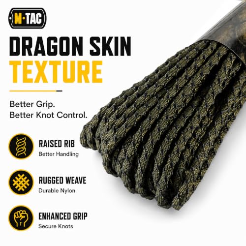 Cuerda de nailon Paracord 550 M-Tac de supervivencia para camping en color OD verde negro de 100 pies 3
