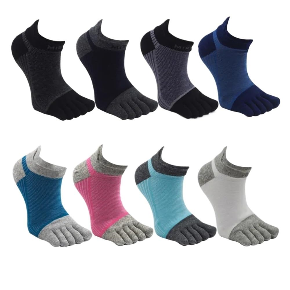 3 Pares de Calcetines de Talla Grande for Hombre, Calcetines Deportivos Transpirables de Malla de algodón Peinado for Correr con Dedos de los pies, EU40-46(G)