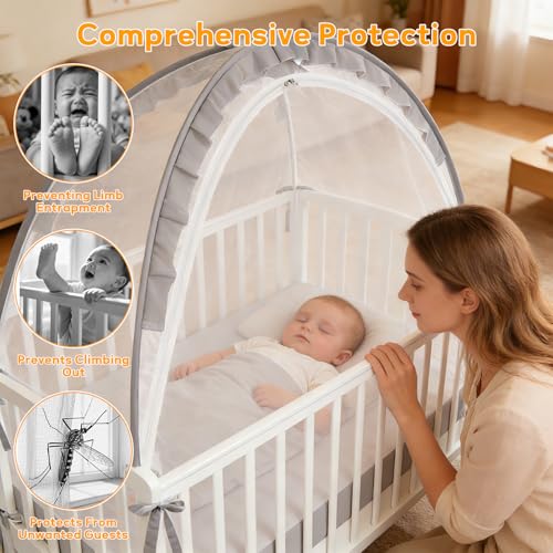 Crib Tent with Double Zipper