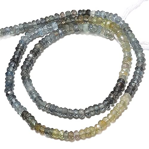 Perles en aigue-marine mousse LKBEADS rondelles facettées 2mm pour création de bijoux