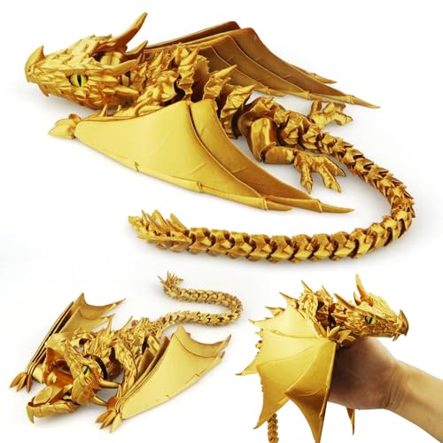 LehuoMaker 3D Printed Dragon with Wings, Fidget Dragon...