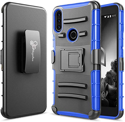 E-Began Case for Alcatel 3V (2019 Release), Belt Clip Holster Kickstand Protective Hybrid Cover Heavy Duty Armor Defender Shockproof Rugged Case (Blue)