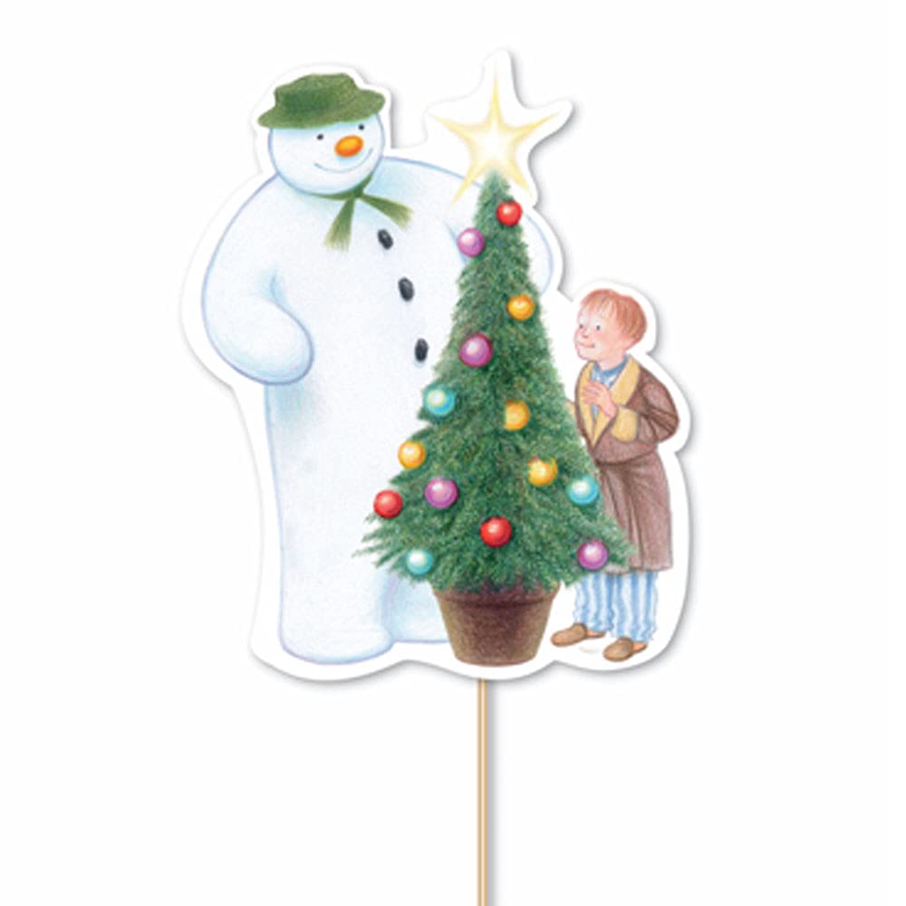 Anniversary House 2pcs Snowman With Lamp Resin Cake Topper - Silver Merry Christmas Motto Toppers Design - Reusable Festive Cake Decorations for Christmas, Yule Logs, Parties & Gifts