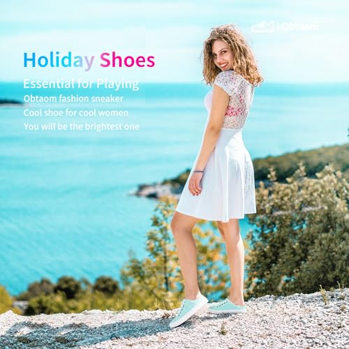 Image of Obtaom Women Canvas Mules Memory Foam Clipper Fashion Sneakers Comfortable Slip-On Mule Backless Holiday Shoes