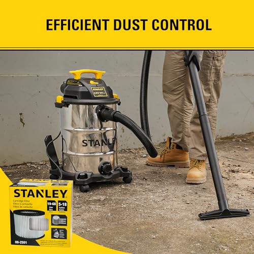 Image of STANLEY Vacuum Filter Replacement 08-2501, Fit for Most 5-18 Gallon Wet Dry Vacuum Cleaner, Compatible with SL18115, SL18115P, SL18116, SL18116P, SL18191P, SL18199P, SL18117, SL18701P-10A, SL18410P-5A