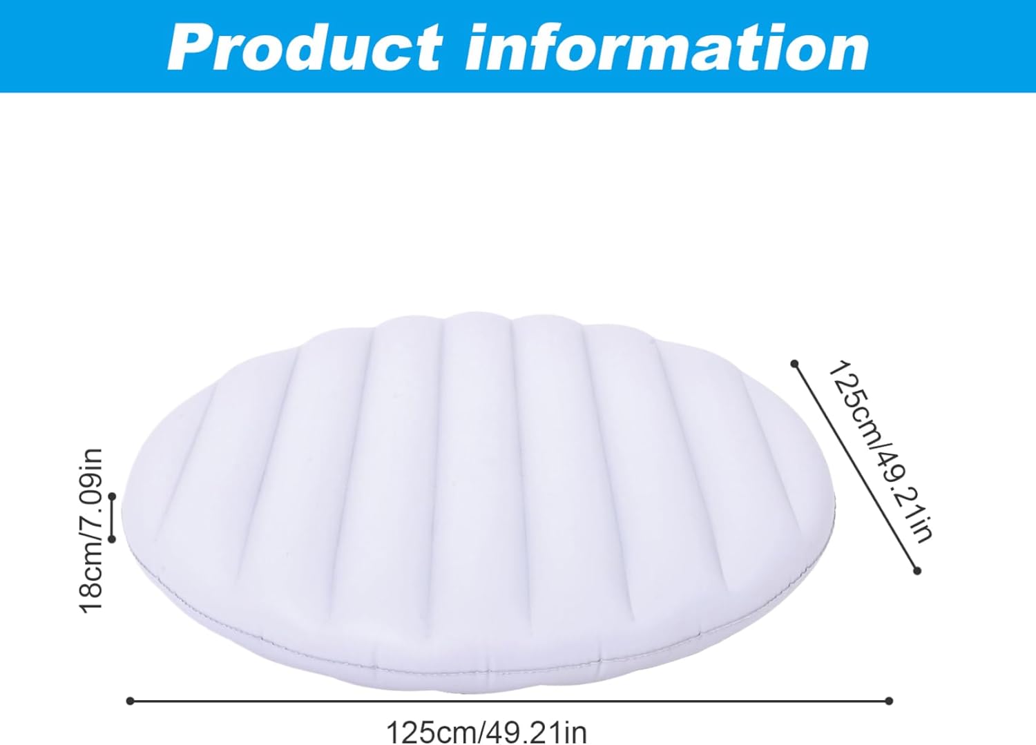 49″ Round Inflatable Hot Tub Cover, Windproof & Rainproof Insulated Spa Lid, Energy-Saving Replacement for Outdoor Hot Tub & Spa Baths