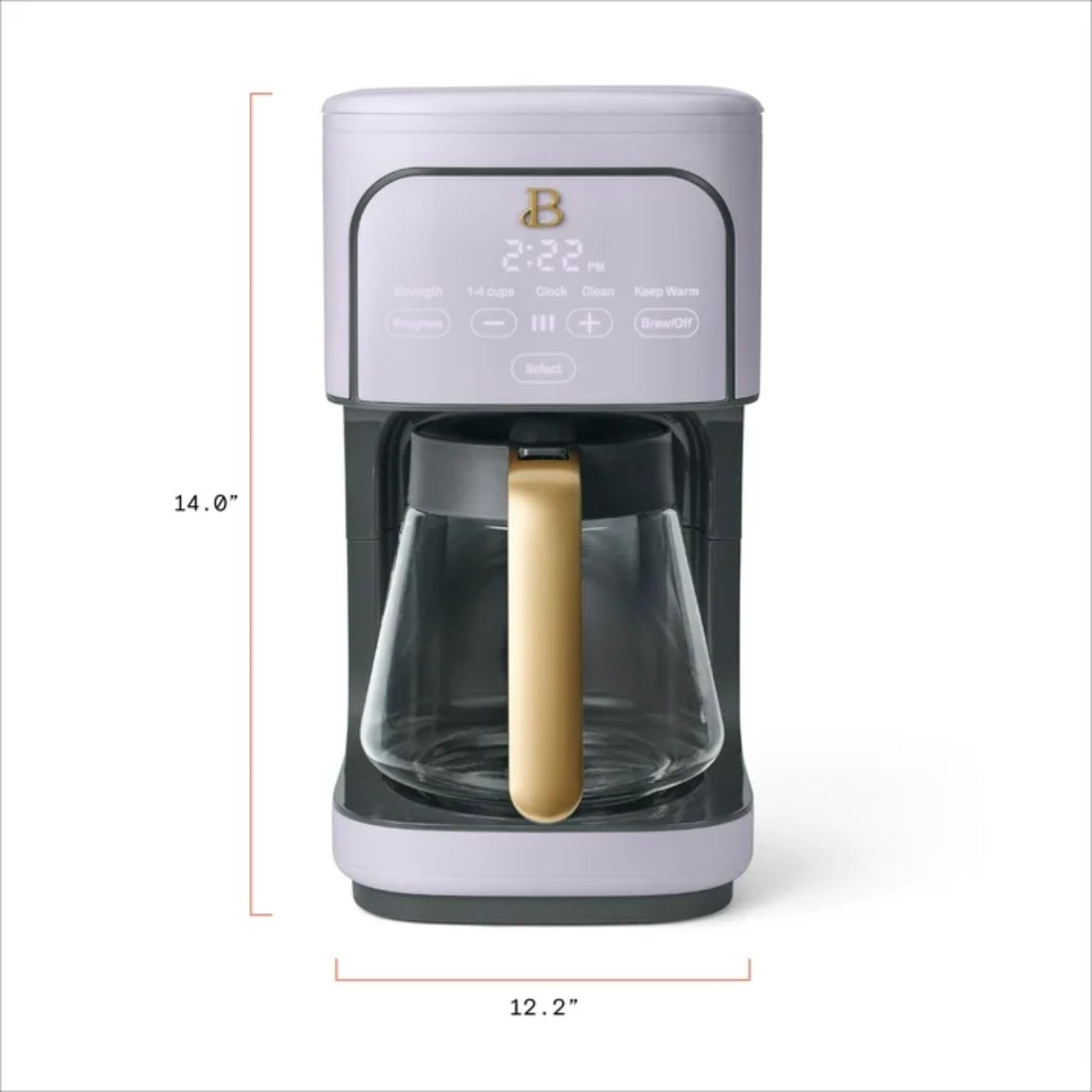 12-Cup Programmable Coffee Maker with 24h Timer & Brew Strength Settings Drip Brewer for Rich Flavor (Lavender)