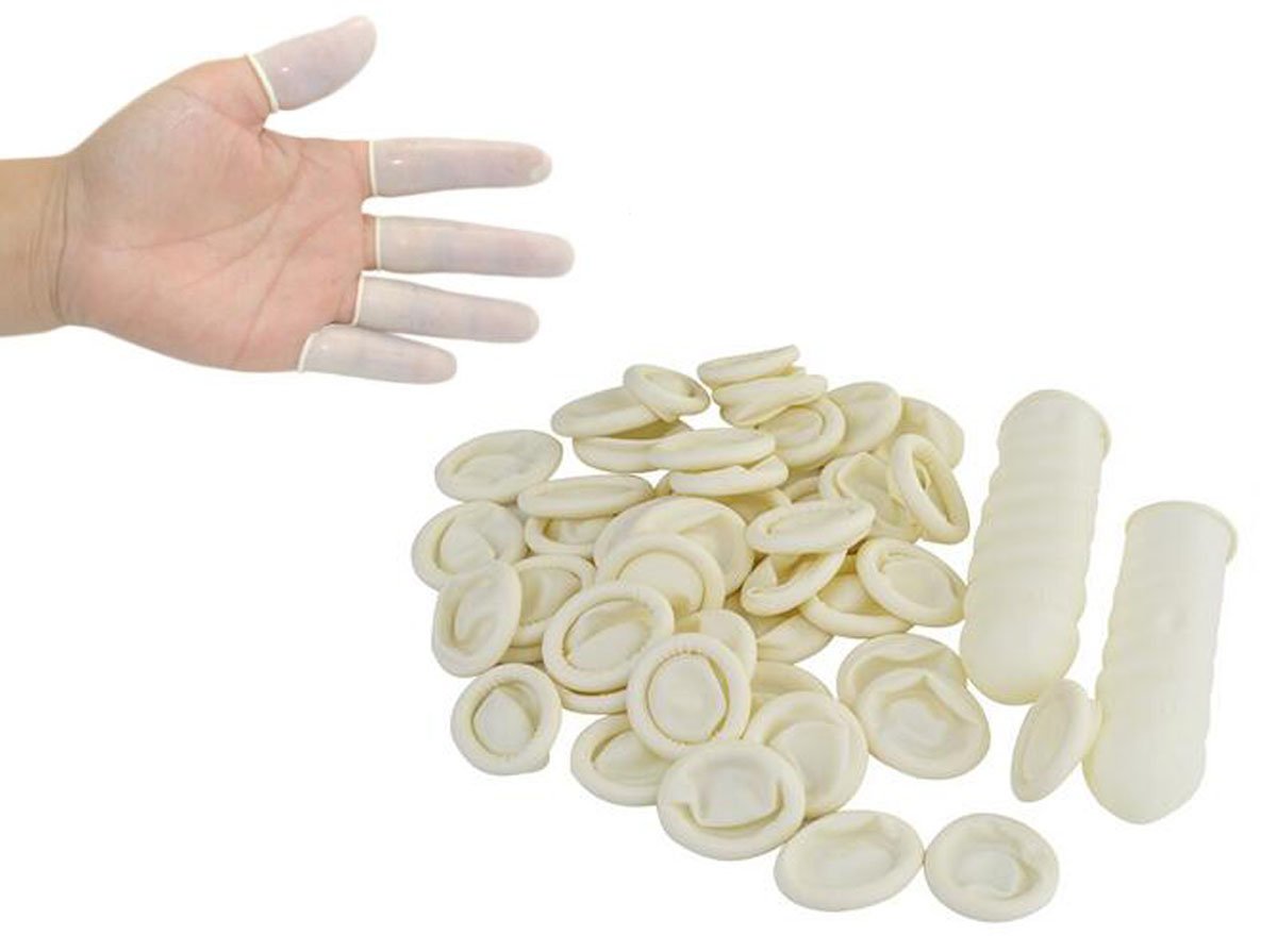 500 Pcs Disposable Latex White Finger Cots - Tattoo Beauty Nail Anti-static Finger Protector