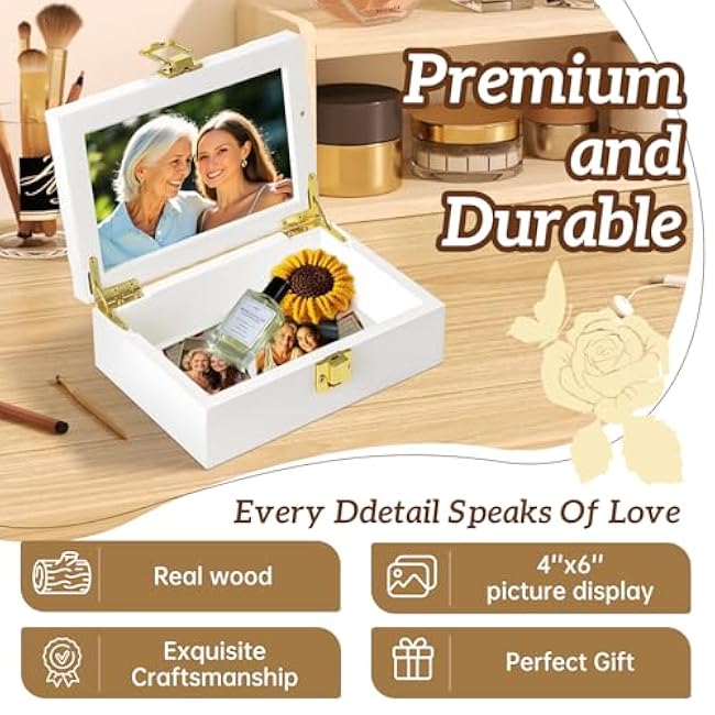 Mother in Law Gifts, Unique Mother's Day, Birthday, Christmas Gift for Mother-in-Law from Daughter-in-Law, Picture Frame Wood Keepsake Box, 4x6