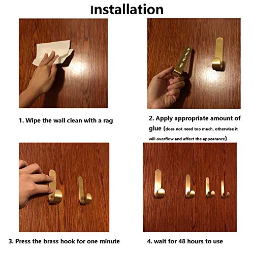 Ganci per asciugamani in ottone, autoadesivi