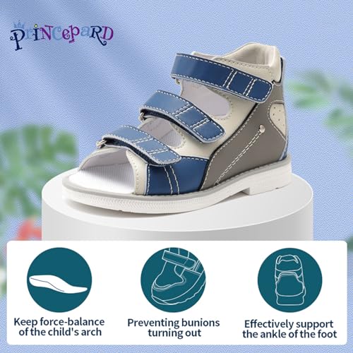 princepard Toddlers Orthopedic Sandals with Arch Support,Low-top Supportive SMO Shoes3