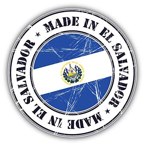 Made in El Salvador Grunge Flag Stamp Art Decor 5'' x 5'' Vinyl Decal Sticker Wall Window Any Smooth Surface