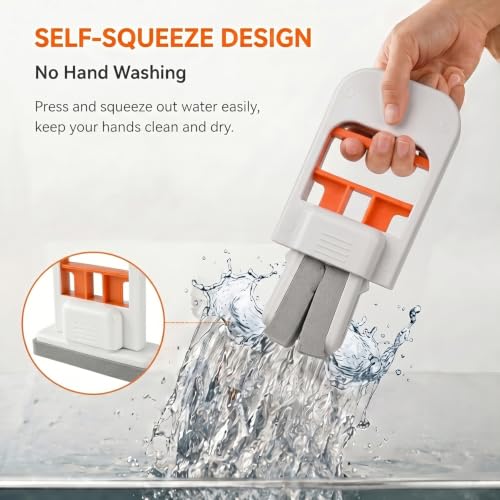Image of Zureni Mini Sponge Mop with Self-Squeeze Flexible Multipurpose Heavy Duty Portable Handheld Durable Wet and Dry Use Cleaner for Home Kitchen Bathroom Window Desk & Car Glass Cleaning Tool (Pack of 1)