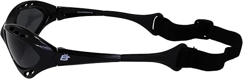 Miniatura 3 de Birdz Gafas de sol Seahawk polarizadas acolchadas 3 pares con correa para deportes acuáticos, surf, kayak, jetski, monturas plateadas y negras con