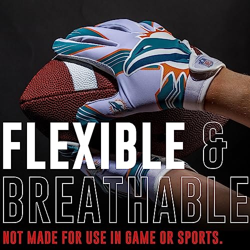 Image of Franklin Sports Youth NFL Football Receiver Gloves - Kids Football Gloves Pair - NFL Team Logos and Silicone Palm
