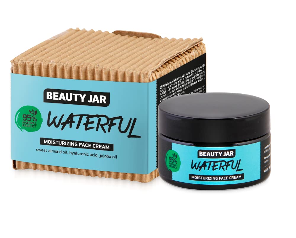 Beauty Jar WATERFUL face cream 2.03 Fl Oz (60 ml) - moisturizing, restoring skin elasticity, nourishing and protecting effect - sweet almond oil, hyaluronic acid, and jojoba oil